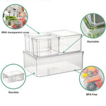 4pcs Transparent Refrigerator Bins Organizer Set