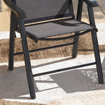 2 Pcs Folding Metal Frame Chairs With Breathable Mesh Seat