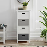 Nina 4 Drawer Storage Unit - White/grey