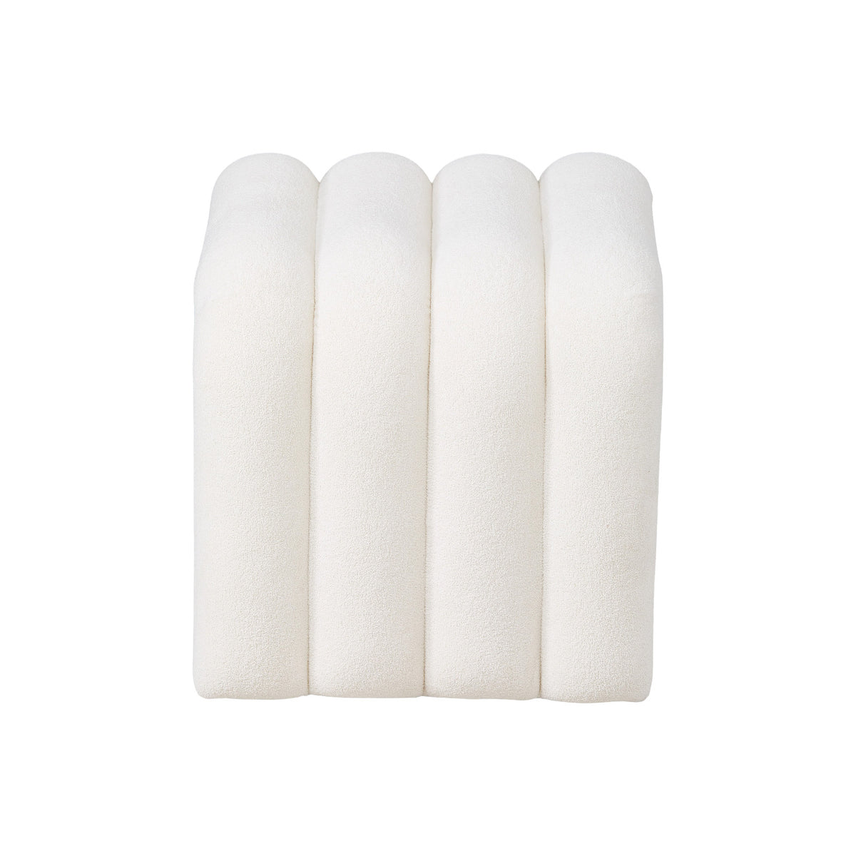 Modern U-shaped Upholstered Footstool | One Size | White