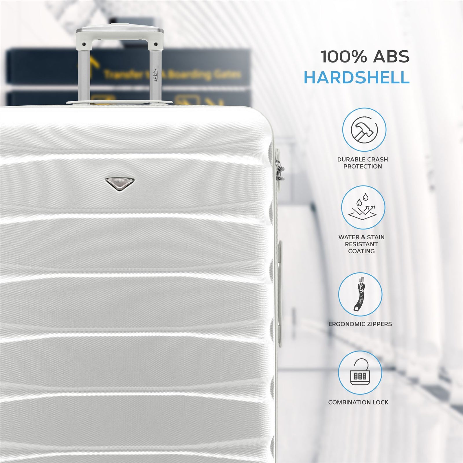 25" Medium Suitcase Check-in Hold Luggage Hard Shell 4 Wheels Tsa Lock | Medium | White
