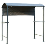 7ft Outdoor Double-tier Bbq Grill Canopy Gazebo With 2 Shelf