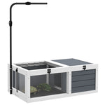 Tortoise House, Wooden Tortoise Table W/ Adjustable Lamp Holder - Grey