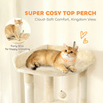 170 Cm Cat Tree, Large Cat Tower With 7 Scratching Posts | Beige