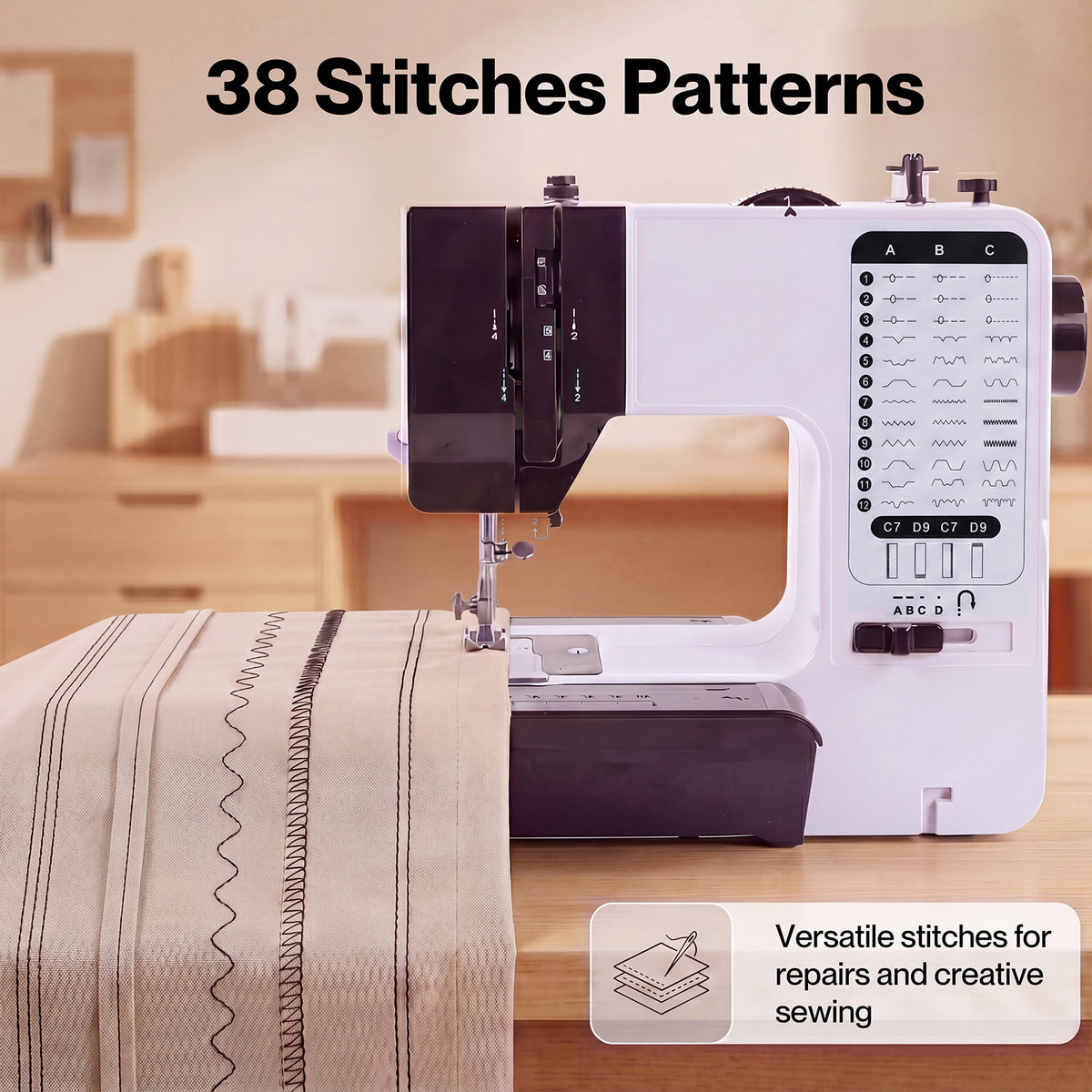 Mini Sewing Machine Portable Electric Household Diy Sewing Kit Pedal | White