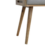Solid Mango Wood Grey Tweed Tray Style Footstool