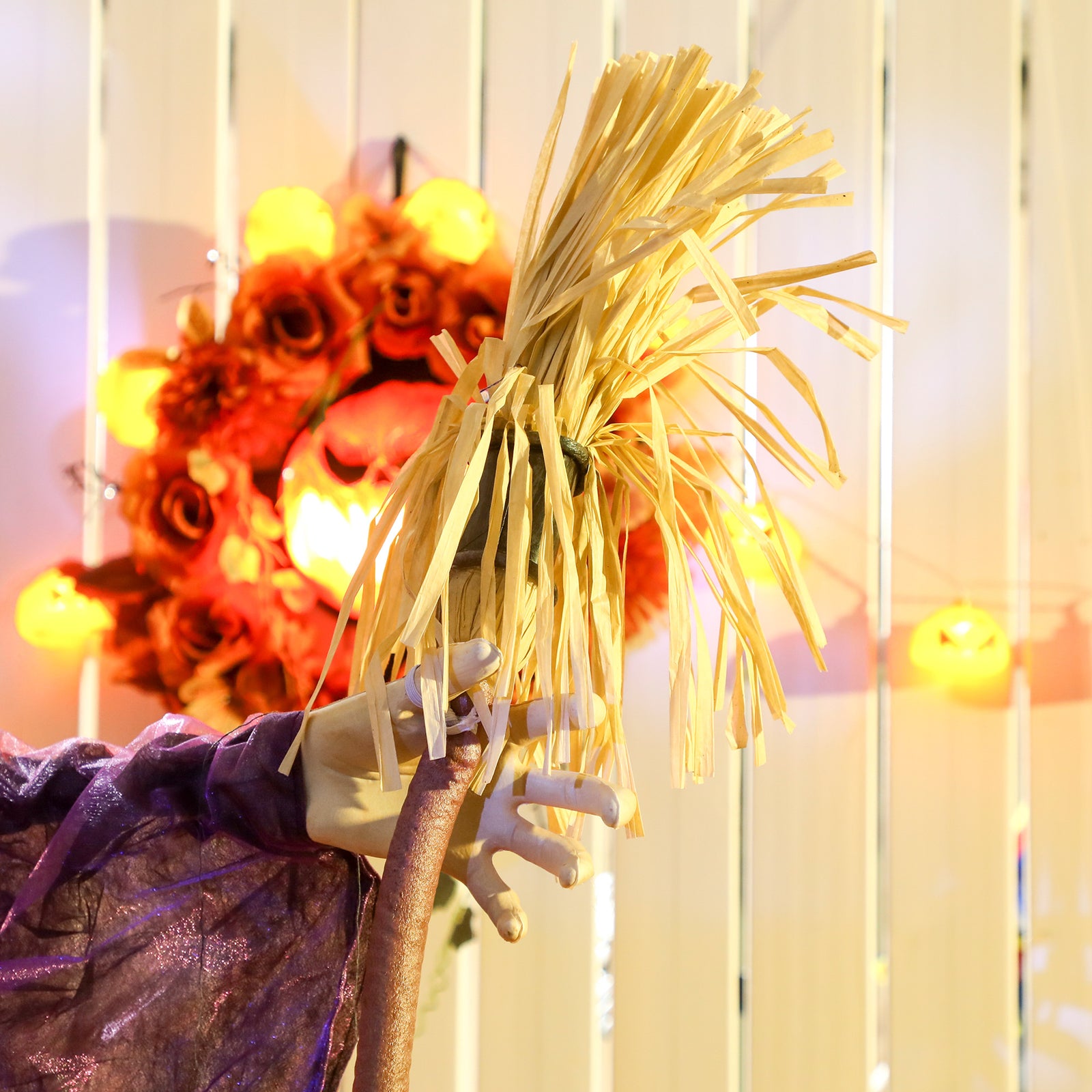 Voice Activated Halloween Animatronics Standing Witch | Purple
