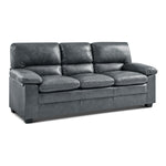Oxford Faux Leather Sofa 3 Seater | Dark Grey