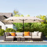 4.6m Double-sided Sun Umbrella W/ Crank | Beige