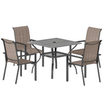 5 Pieces Outdoor Dining Set For 4, Patio Furniture Set | Khaki