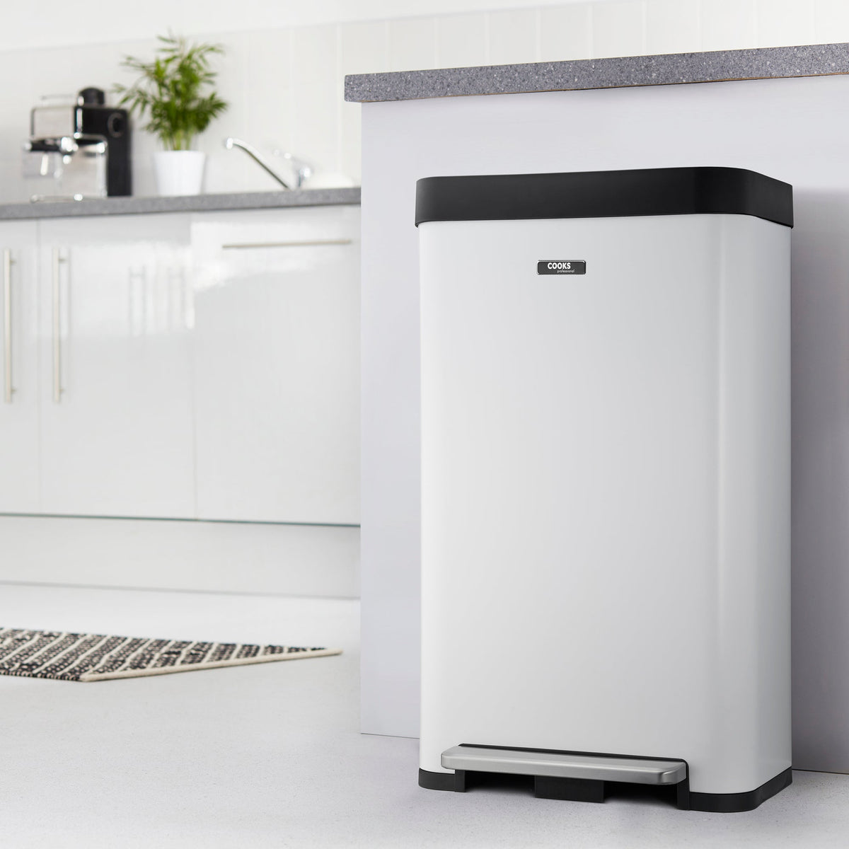 Xl Pedal Recycling Bin 65l | 65L | White
