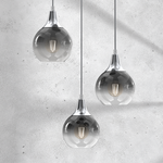 Monte Hand Made Circular Designer Pendant Lamp Smoked Glass Shades