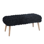 Cushla Bubbly Velvet Large Footstool | Black