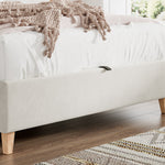 Rhodes Velvet Ottoman Bed | Double | Natural