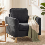 Accent Chair With Metal Legs And Spring | Dark Grey