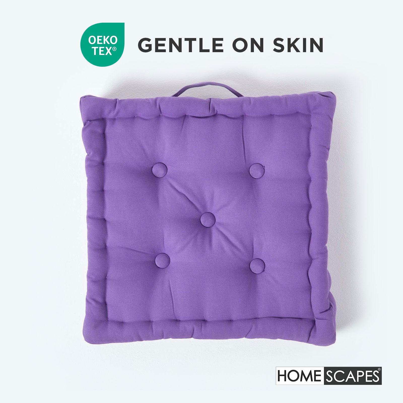 Cotton Plain Floor Cushion | 50cm x 50cm | Purple