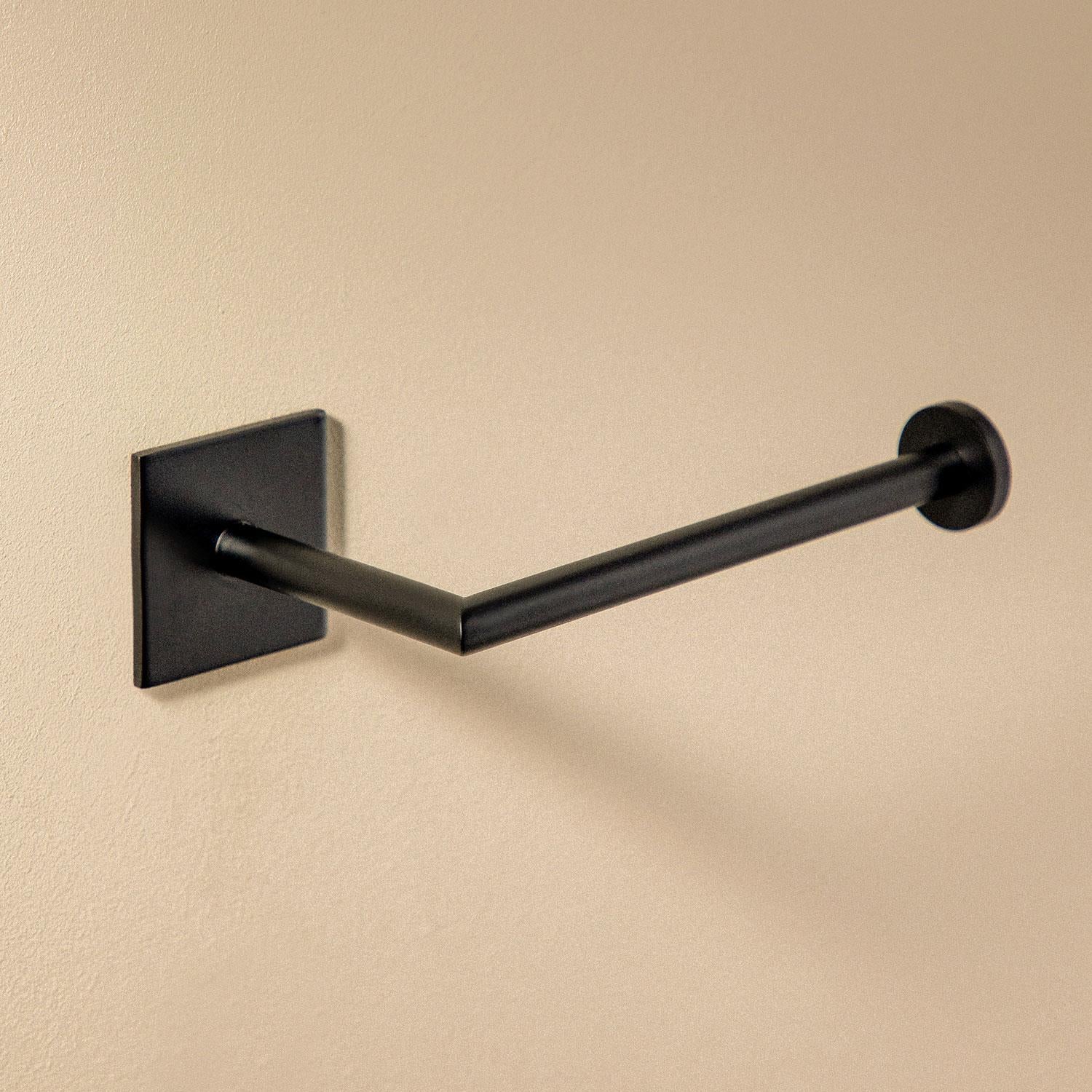 Toilet Roll Holder, Self-adhesive, Black, Stick Collection