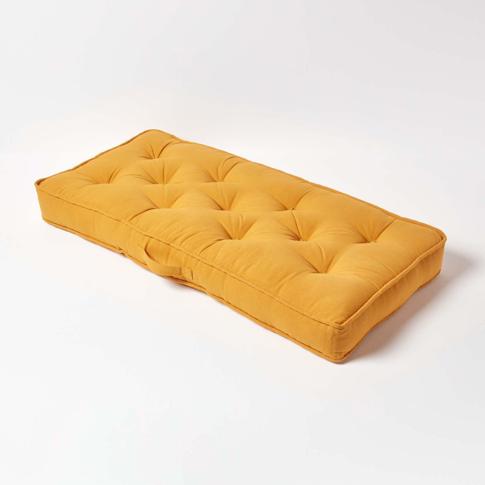 Cotton 2 Seater Booster Cushion | 50cm x 100cm | Mustard