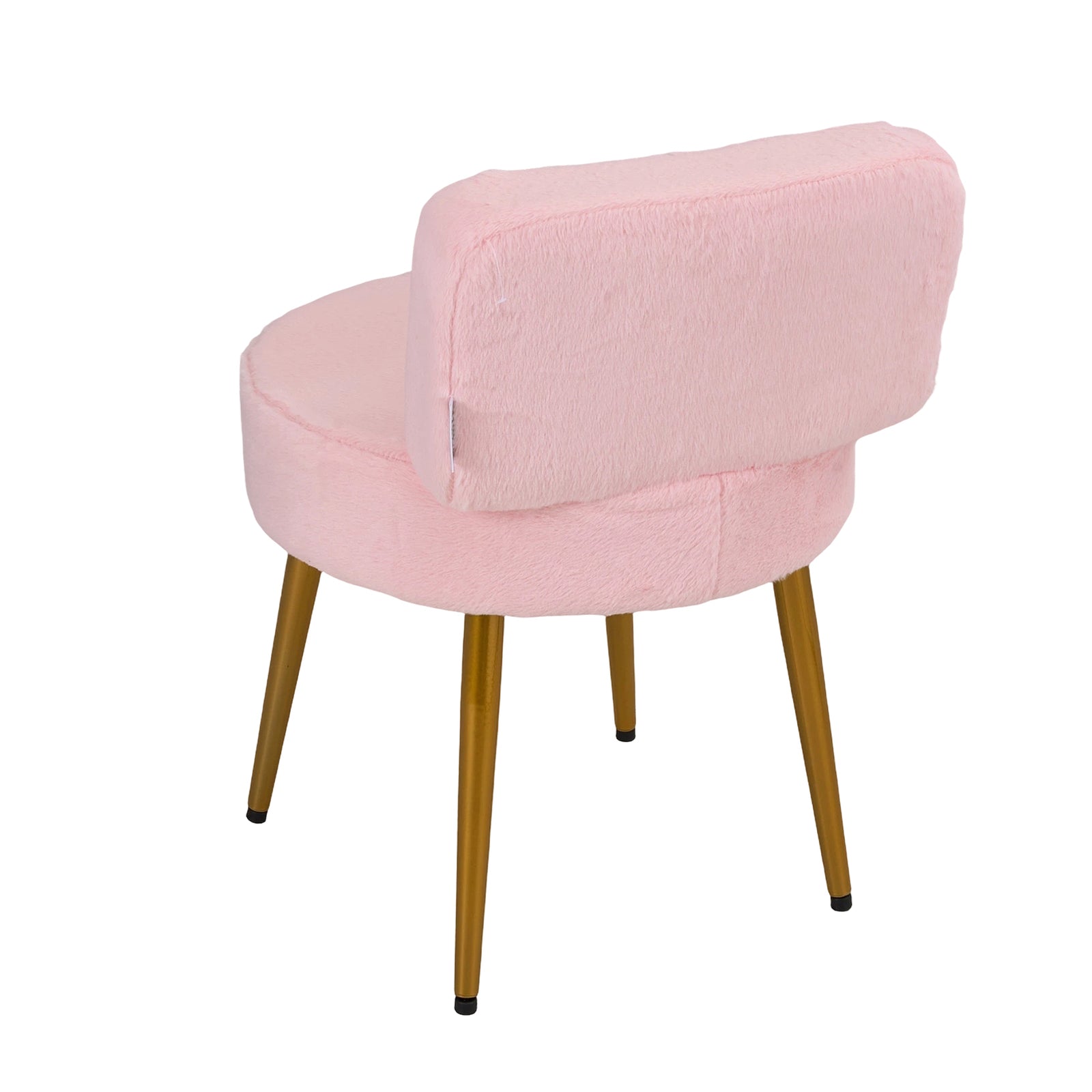 Upholstered Dressing Table Stool With Adjustable Feet | Pink