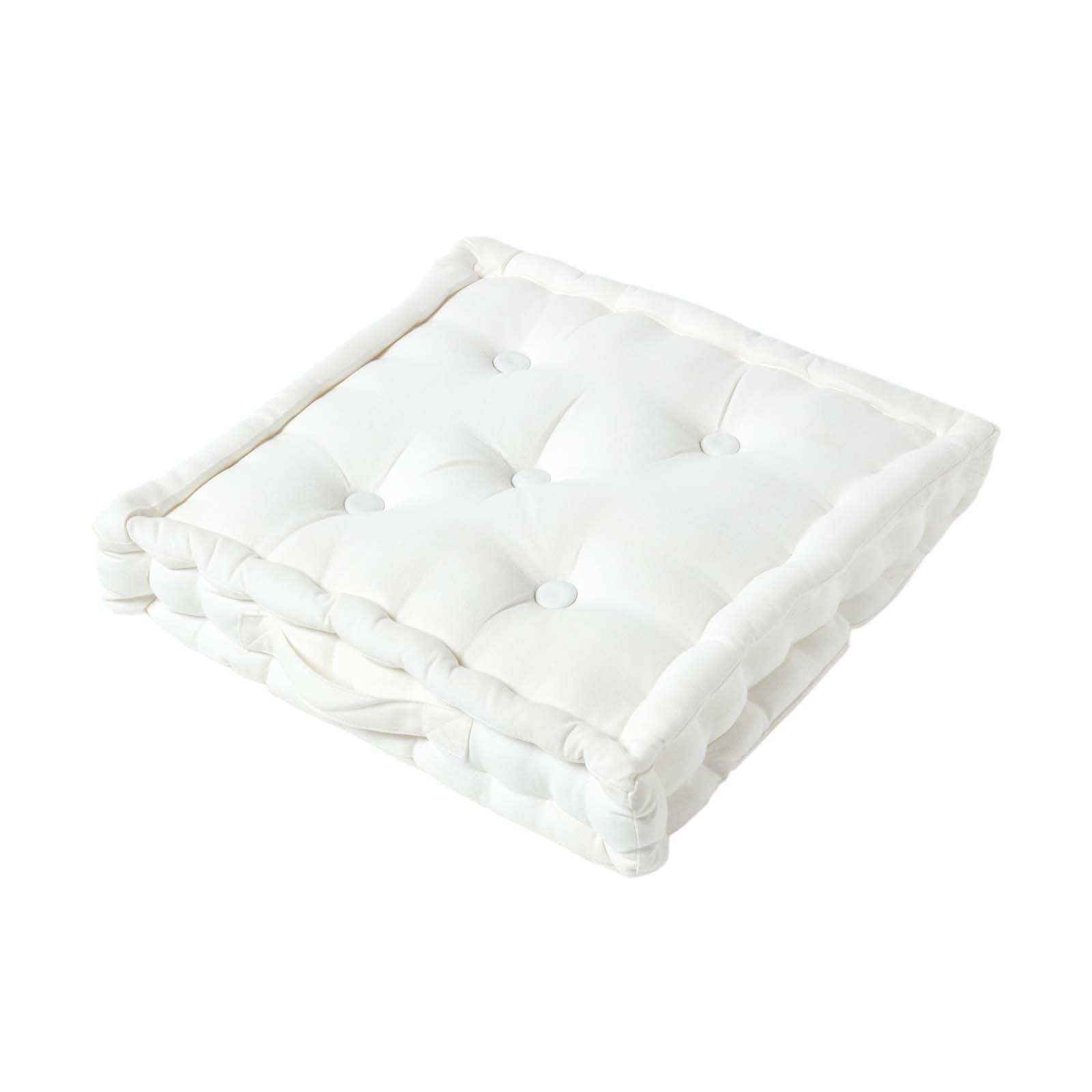 Cotton Plain Floor Cushion | 50cm x 50cm | White
