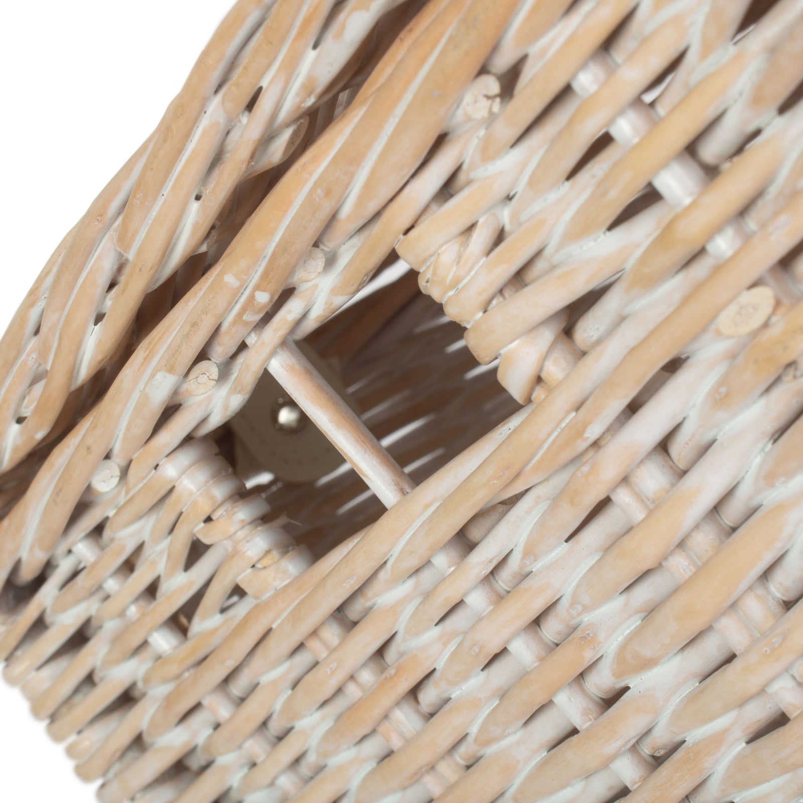 Wicker White Wash Vintner Storage Picnic Basket | Small | White