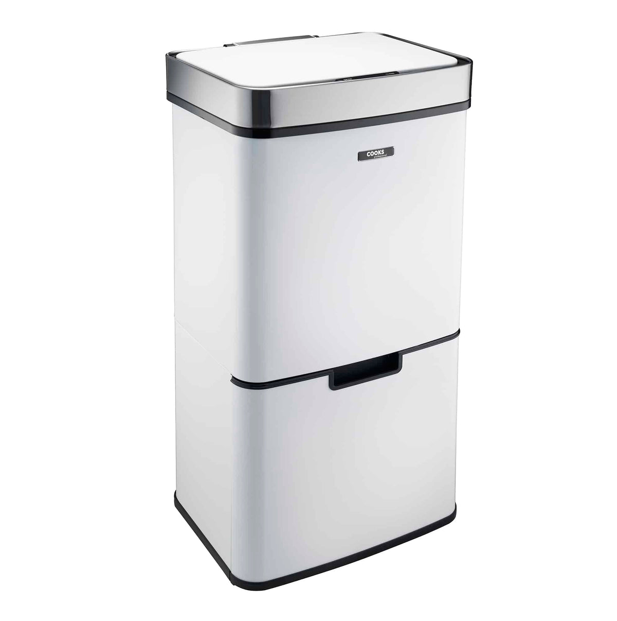 75l Sensor Recycling Bin With Food Caddy | 75L | White & Silver