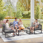 Garden Sofa Set With 2 Loveseats, Armless Chair, Coffee Table