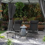 Set Of 2 Garden Sun Loungers, Folding Chaise Lounge Chairs | Black