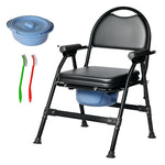 Commode Toliet Chair For Disabled Folding Adjustable Remmoveable Seat | Black