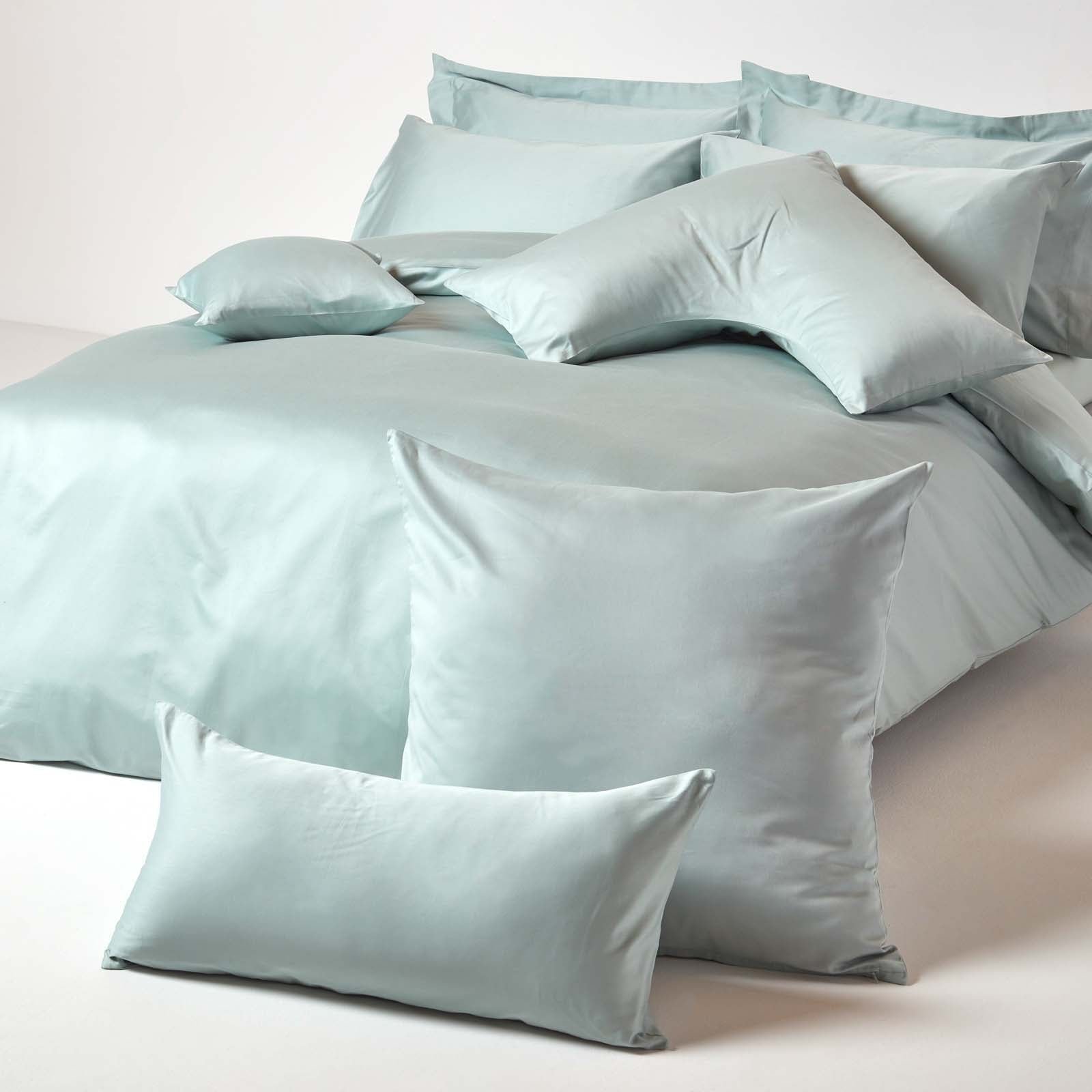 Organic Cotton Oxford Pillowcase 400 Tc | 48 x 74cm | Duck Egg Blue