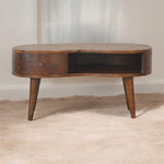 Solid Wood Chestnut Wave Coffee Table