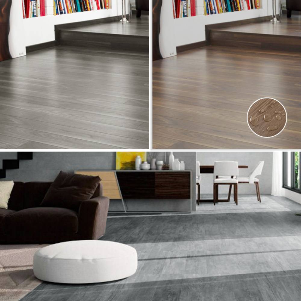 36pcs Rustic Style Wood Plank Pvc Flooring | Dark Grey