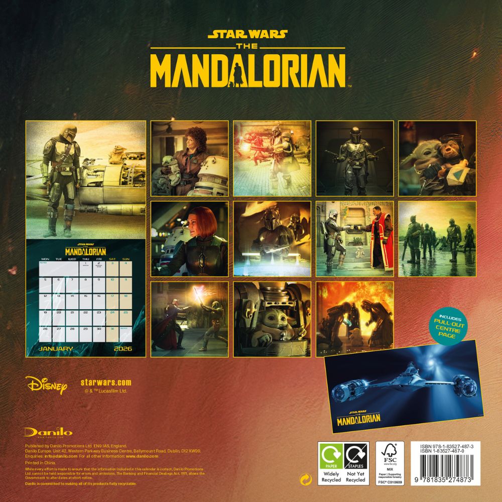 The Mandalorian 2026 Square Calendar Official Product