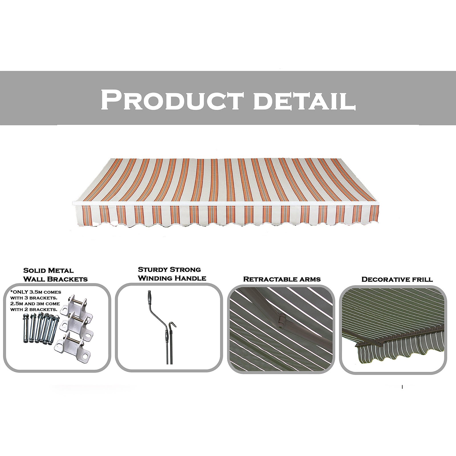 Easy Fit Kingston Awning - Terracotta | 3m | Kingston (Terracotta)
