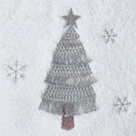 Silver Christmas Tree Embroidered 100% Cotton Hand Towel