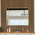 Aimi - Gold Metal Rectangle Window Mirror - 95cm X 120cm.