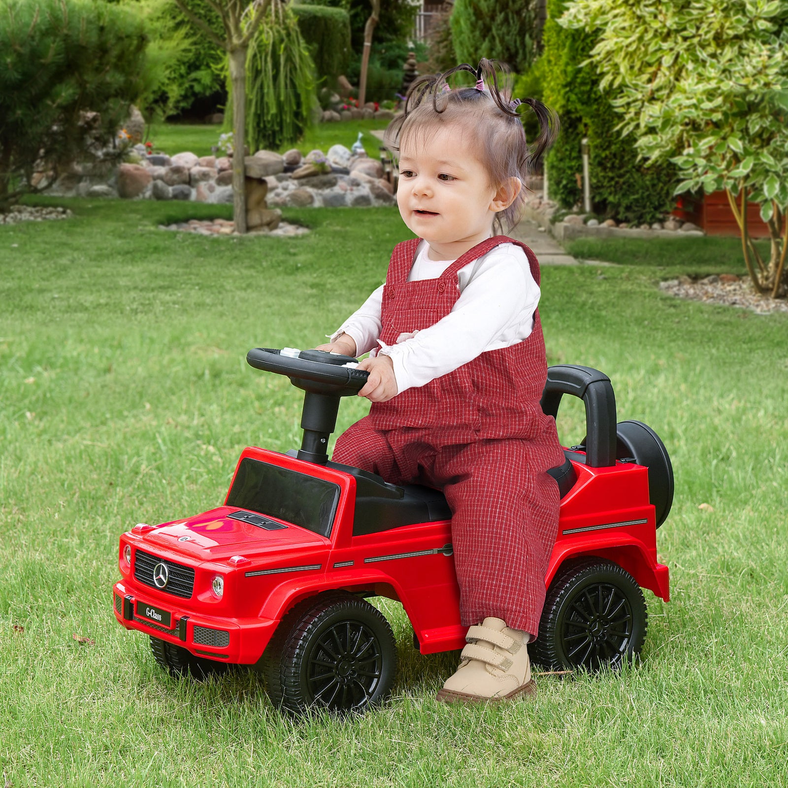 Benz G350 Kids Ride On Sliding Car W/ Under Seat Storage No Power | Red