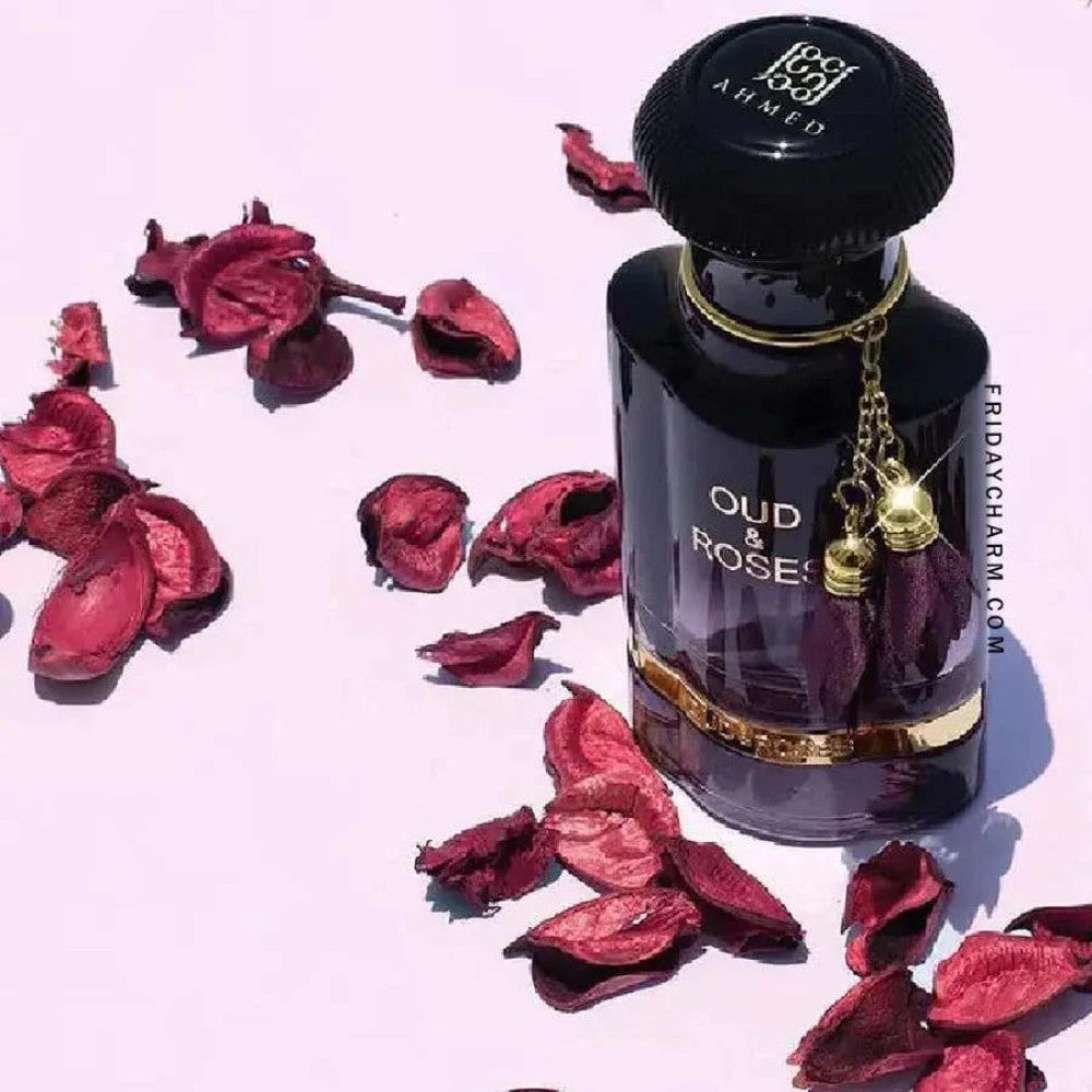 Ahmed_Al_Maghribi Oud & Roses Perfume - 60ml Long-lasting Arabian Fragrance