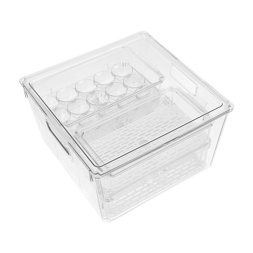 Stackable Clear Fridge Organisers Storage Boxes | Set-of-12