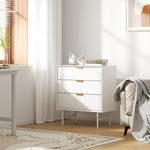 Modern White Dresser Cabinet 3/6 Drawer Storage Unit With Gold Handles | Small