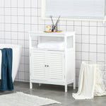 Wooden Bathroom Floor Cabinet With Door Corner Storage