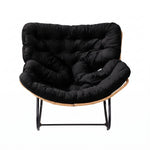 Modern Rocking Chair with Cushion – Large | Black