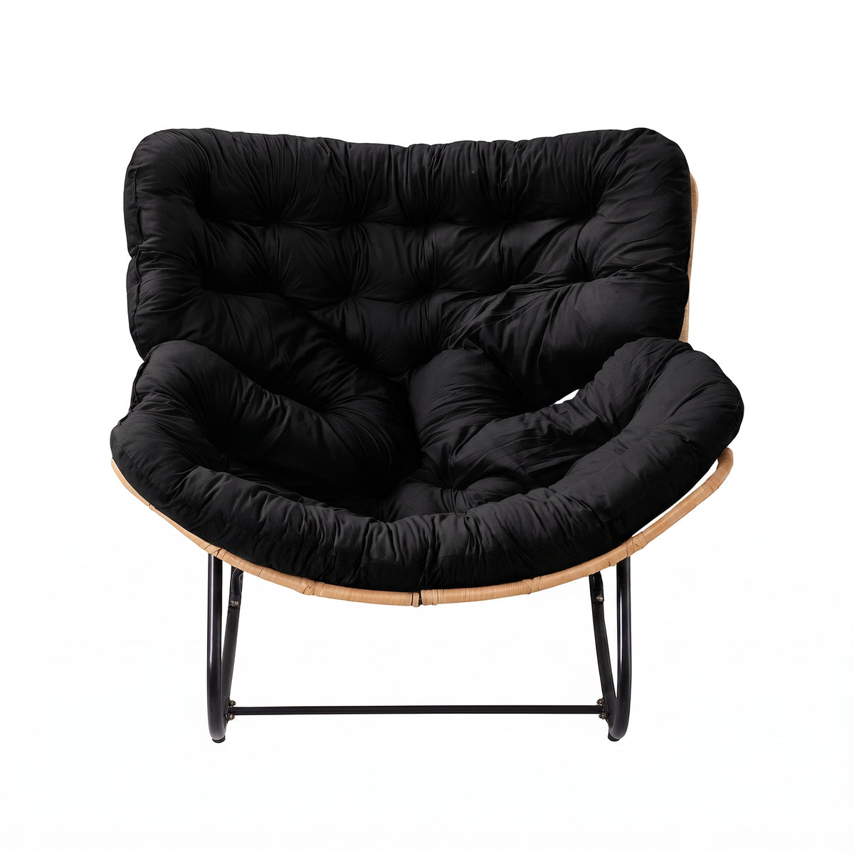 Modern Rocking Chair with Cushion – Large | Black