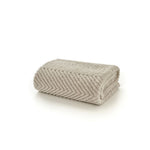 Hemsworth Chevron Soft Touch Throw 130x170cm – Super Cosy Decorative Blanket | 130cm x 170cm | Stone