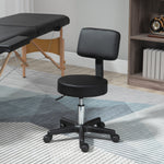 Adjustable Swivel Salon Chair Padded Seat Back 5 Wheels | One Size | Black