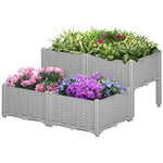 26l Set Of 4 Raised Flower Bed Plant Stand | Gray