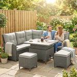 6 Pcs Rattan Garden Furniture Sectional Corner Sofa | Grey