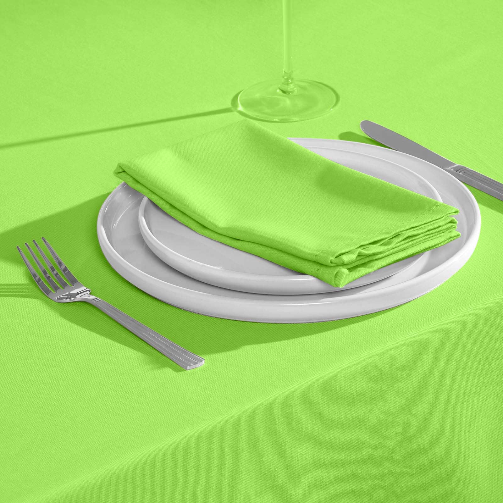 Plain Cotton Fabric 4 Napkins Set | 45cm x 45cm | Lime Green