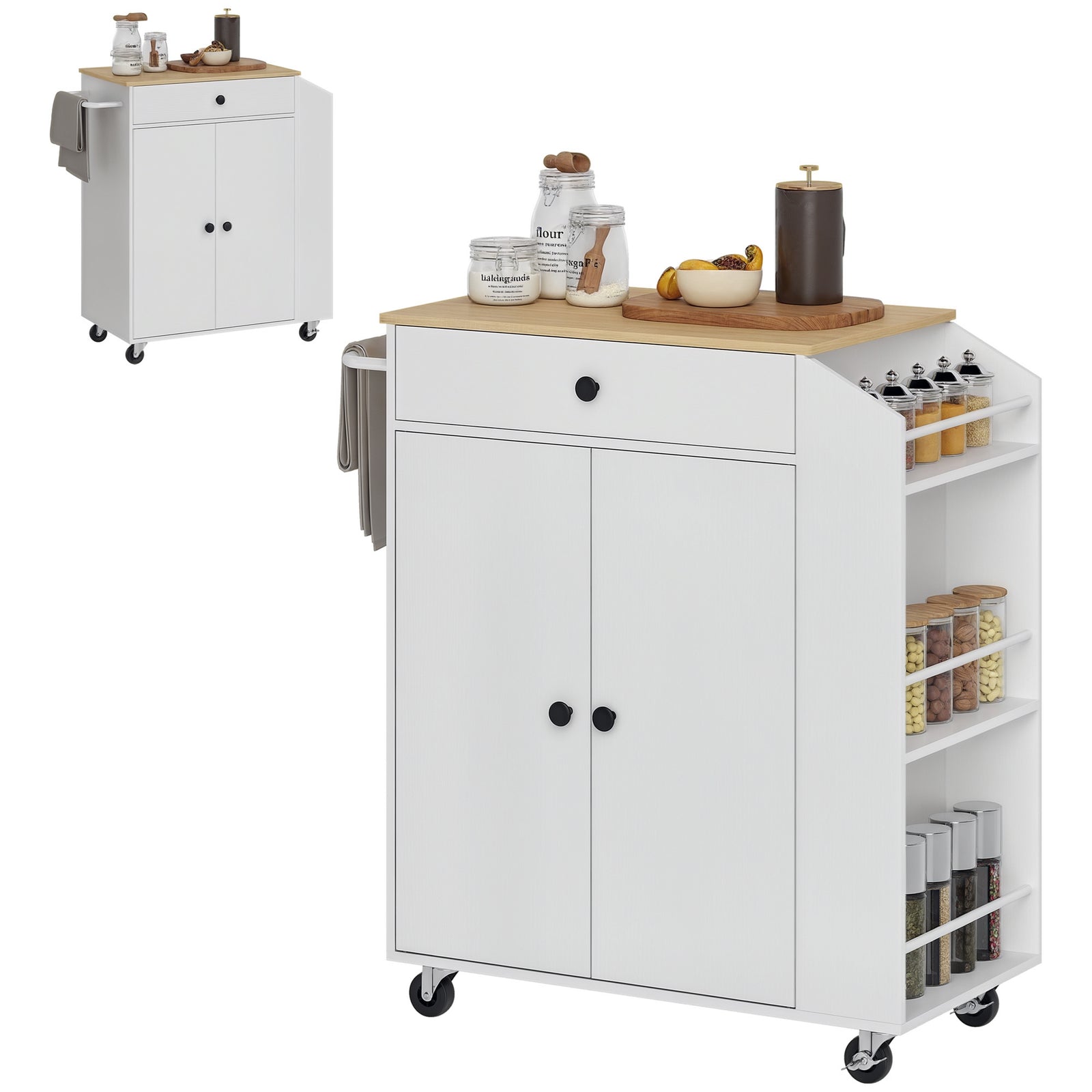 Kitchen Island, 3-tier Spice Rack
