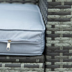 4 Pieces Rattan Set Conversation W/ Table Grey